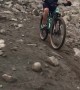 Mountain Biker Falls Down Rocky Slope