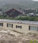 Cabin crushed by bridge during flooding in Hemsedal, Norway
