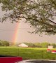 Lightning Storm Over A Double Rainbow
