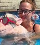 Roxy And Mom Cool Off In The Pool