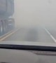 Wildfire Smoke Suddenly Lower Visibility on Road