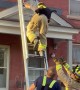 Cat Jumps Out of Firefighter's Arms While Being Rescued
