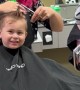 Son Practices His Best Blue Steel During Haircut