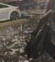 Extreme hailstorm absolutely destroys the windows on the car