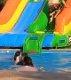 Man Overturns Inflatable Slide