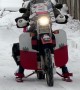 Test Driving a Motorcycle Snowmobile