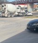 Concrete Truck Keeps Pushing Car
