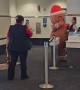 Gingerbread Man Spreads Christmas Cheer In The Airport