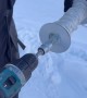Dad shows awesome winter hack for snow-sliding 