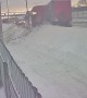 Semi Slides Off Snowy Russian Highway