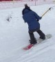 Learning Snowboarders Struggle on to Stay on Lift