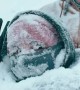 Tandem Sled Frosts Lashes In Snow