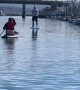 Paddleboarding With Upside-Down Paddle