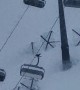 Strong Winds Hit Ski Lift