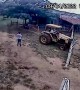 Grandfather Saves Child from Tractor's Wheel