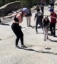 Guy Falls During Proposal