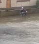 Fishing in a Flooded Road