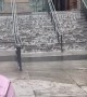 Flooding Stairs At Toronto's Union Station