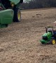 Little Farmer Helps Haul Beans In Tiny Tractor
