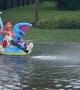 Kids Have Fun in Flooded Street