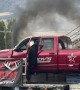 Truck's Engine Explodes