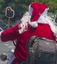 Santa Rides a Motorcycle Through Cape Town