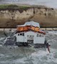 Drove POV Of Bathroom Washed Off Santa Cruz Wharf