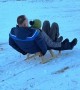 Sleigh Breaks Down While Sledding