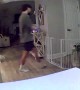 Security Camera Captures Fall Over Pet Gate