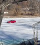 Cars Drive Down Frozen Fox River
