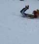 Man Sleds Into Snow Face First