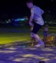 Man Falls on Flaming Jump Rope