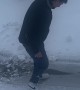 Man Fall Through Ice on Frozen Stream