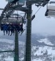 Young Skiers Sing On Chairlift