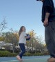 Dad Blocks Daughter's Theme Park Basketball Shot