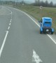 Tiny Vehicle Drives Along Czech Roadway