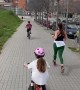 Man Falls From Bike Filming Girlfriend Running