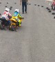 Kids on Motorbikes Fall in Sync