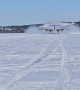 Plane Takeoff on Icy Runway