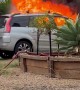 Car on Fire in Melbourne Australia