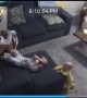Dad Reflexes Throw Pillow Under Tipping Baby