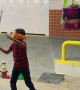 Blindfolded Son Struggles To Strike Pinata