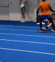 Athlete Hits Man While Running on the Track