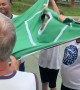 Senior Citizen Parachute Soccer Game