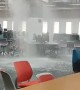 Water Pours in from Library Ceiling
