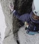 Climbing Shoe Falls Down Mountain Slope