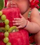 Little Toes Curl In Delight At Watermelon Cake Tasting