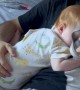 Dad Puts Water Dots on His Sleeping Kiddo