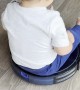 Boy Riding Robot Vacuum Bumps Toes