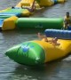 Dad Launches Daughter On Waterpark Blob